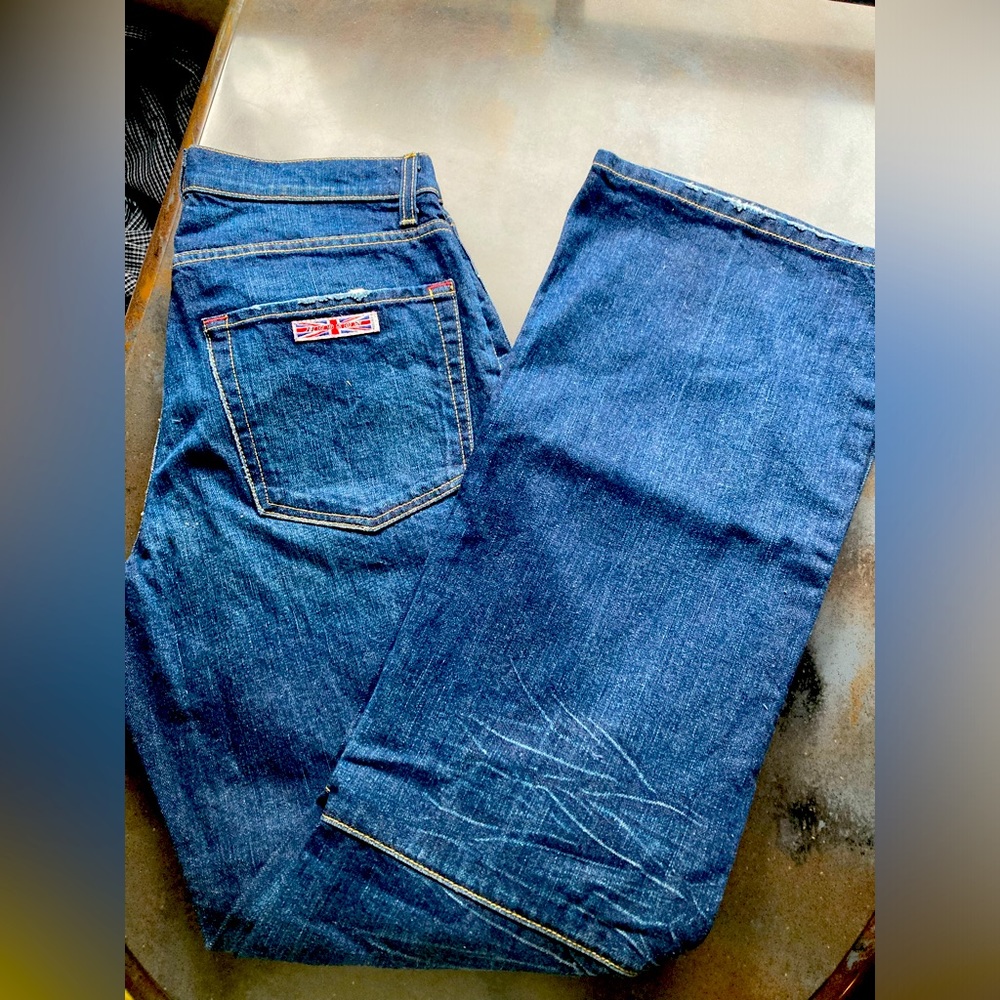 Hudson button fly flare jeans